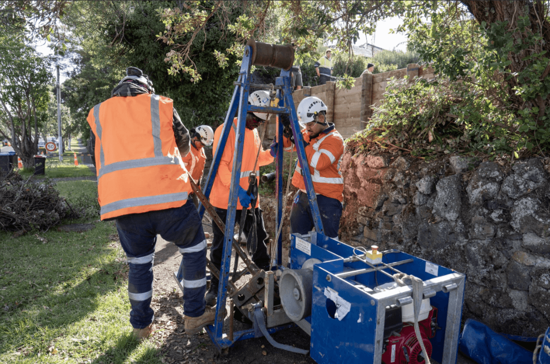 Crews carrying out wastewater renewal activities in Waterview.png