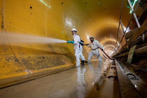 The team cleans up after the tunnel works ahead of the final inspection - 2025