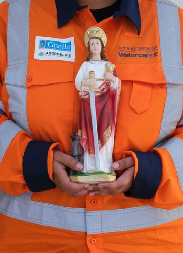 Santa Barbara (patron saint of miners and travellers) is blessed before being placed alongside a shaft - 2019